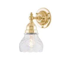 Adelborg Vägglampa IP21, polerad mässing
