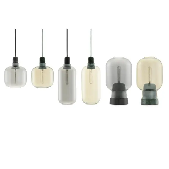 Amp bordslampa, guldfärgad/grön 26,5cm