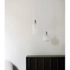 Amp Lamp pendel, large vit/krom