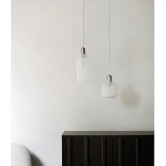 Amp Lamp pendel, small vit/krom