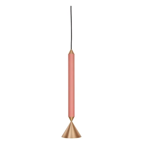 Apollo 39 pendel Coral pink, brass
