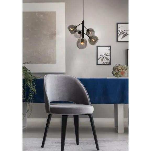 Atom taklampa, svart/rökfärgad 48cm