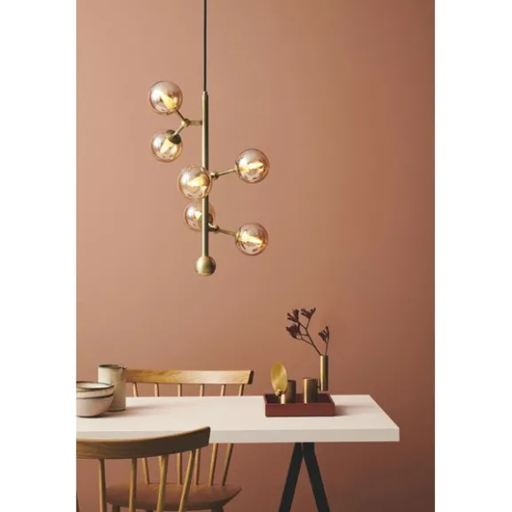 Atom Vertikal taklampa, antik mässing 45cm