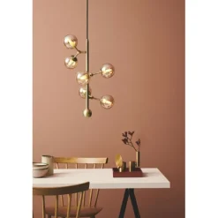 Atom Vertikal taklampa, antik mässing 45cm