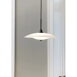 BARONI Taklampa Ø35 Opal / Svart