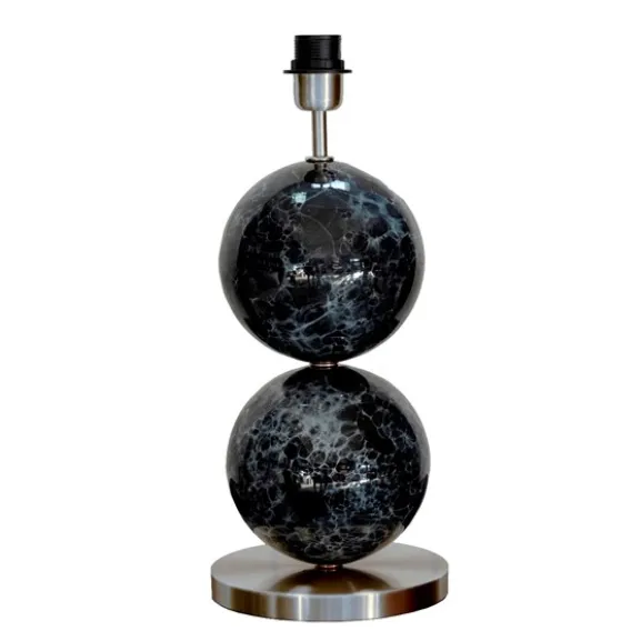 Bertone Lampfot Svart marmor/silver 20cm