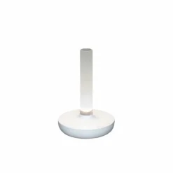 Biarritz bordslampa, vit/frostad vas