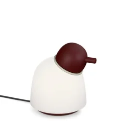 Bird bordslampa Dark red/sand opal glass