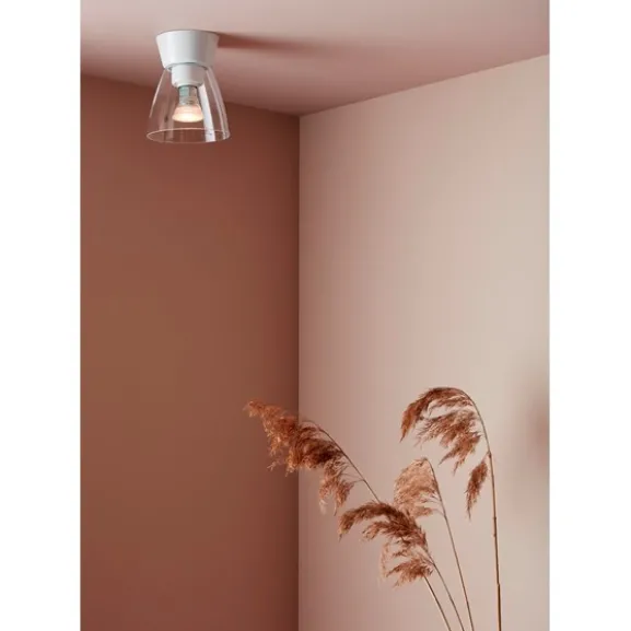 Bizzo plafond, blankvit/klarglas 16,5cm
