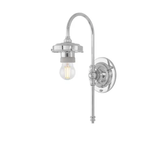 Blomberg Vägglampa IP24, förnicklad mässing