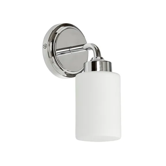 Boda 1 vägglampa, krom/opal