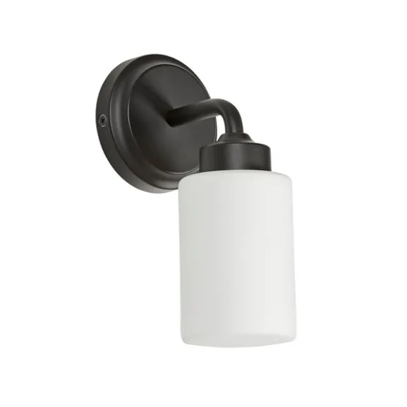 Boda 1 vägglampa, svart/opal