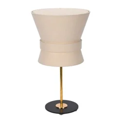 Bordslampa Bow Rå mässing Small Cream White