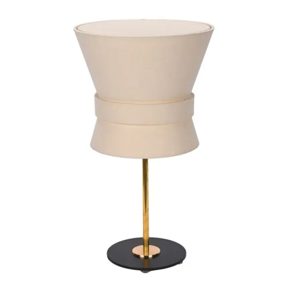 Bordslampa Bow Rå mässing Small Cream White