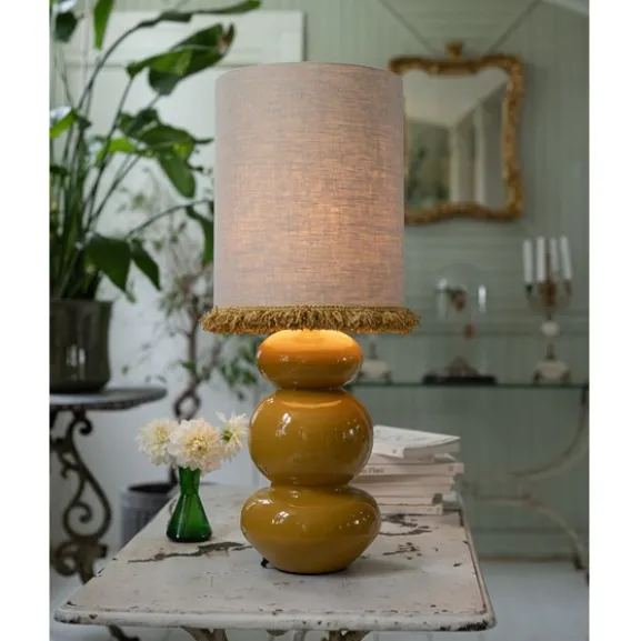 Bordslampfot Becca H39 metall senapsgul
