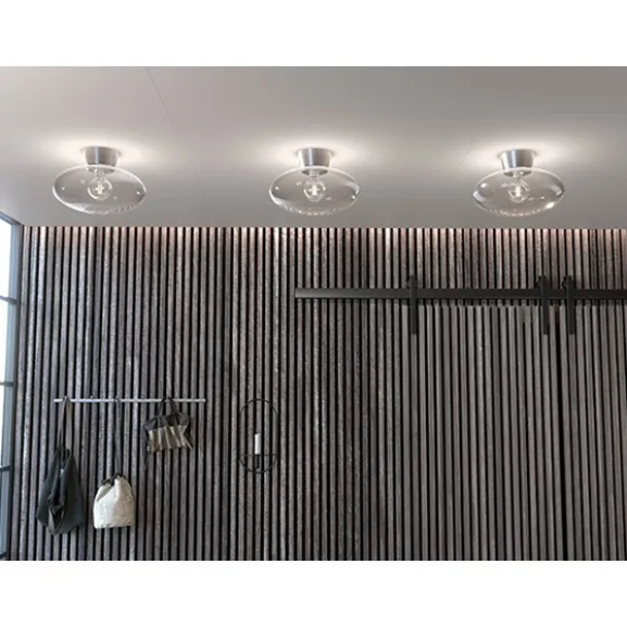 Bullo plafond, aluminium/klarglas 27cm