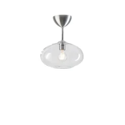Bullo plafond m.stång, aluminium/klarglas 27cm