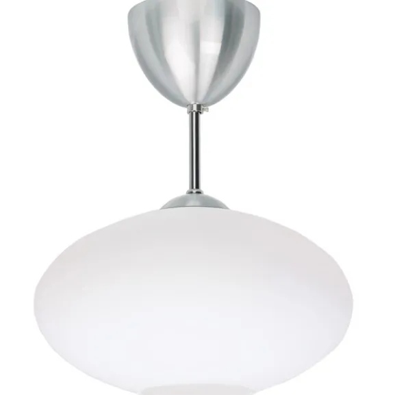Bullo plafond m.stång, aluminium/opalglas 27cm