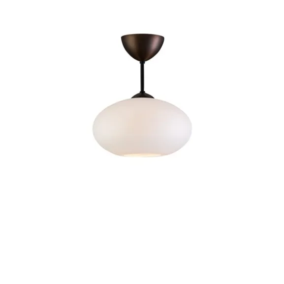Bullo plafond m.stång, oxid/opalglas 27cm