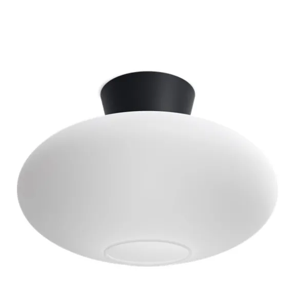 Bullo XL Plafond, Mattsvart/Opalglas 38cm