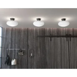 Bullo XL Plafond, Mattsvart/Opalglas 38cm