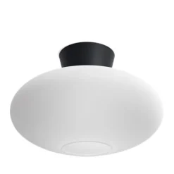 Bullo XL Plafond, Mattsvart/Opalglas 38cm