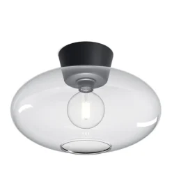 Bullo XL Plafond, Mattsvart/Klarglas 38cm