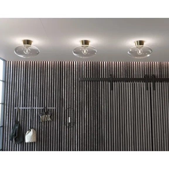 Bullo XL Plafond, Mässing/Klarglas 38cm