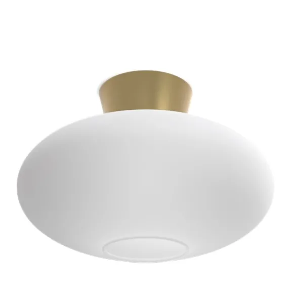 Bullo XL Plafond, Mässing/Opalglas 38cm