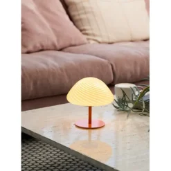 Candy Mini Mush bordslampa, glashuvud, metallfot Orange