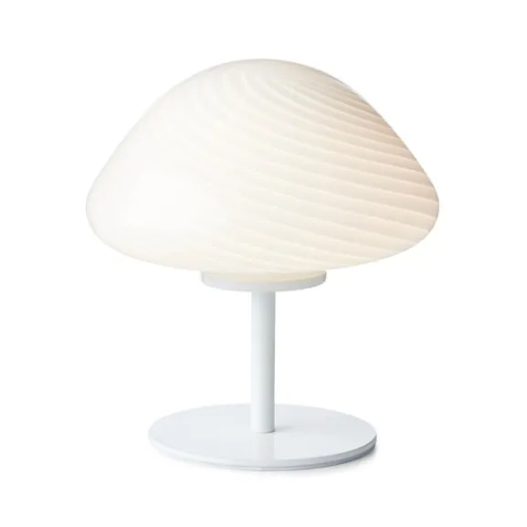 Candy Mini Mush bordslampa, glashuvud, metallfot vit