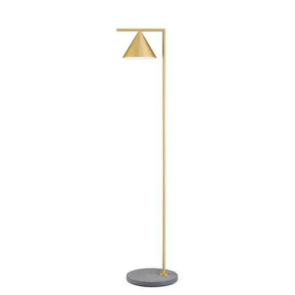 Captain Flint golvlampa, borstad mässing 153,7cm