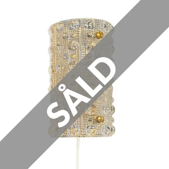 Carl Fagerlund vägglampa, mässing/glas 25cm