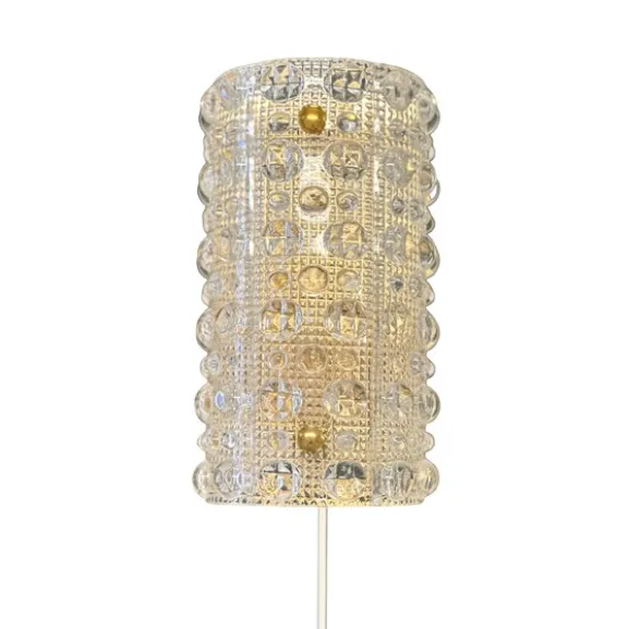 Carl Fagerlund vägglampa, mässing/glas 25cm