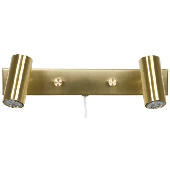 Cato vägglampa dubbel LED, mässing 15,4cm
