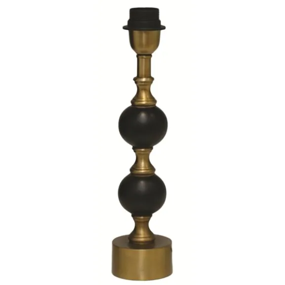 Charlotta Lampfot Låg Svart/antik mässing 8cm