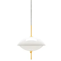 Clam pendel, vit/mässing Ø55cm