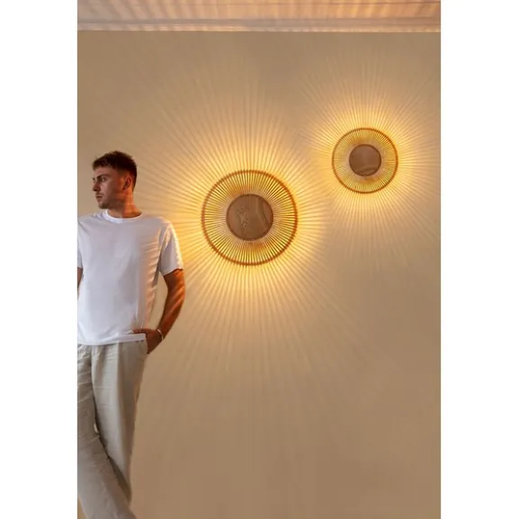 Clava Up vägglampa, ljus ek Ø35
