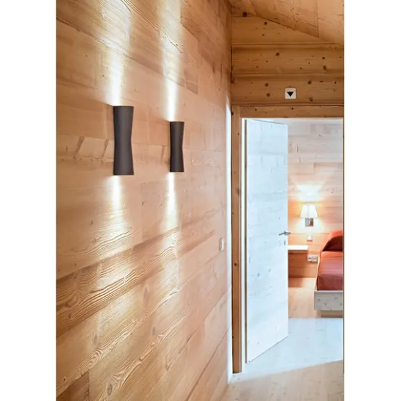 Clessidra 20° vägglampa, mörkbrun