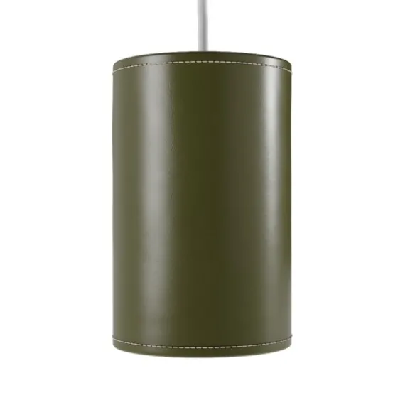 Cylinder Leather Pendel 20 cm, Grass Green