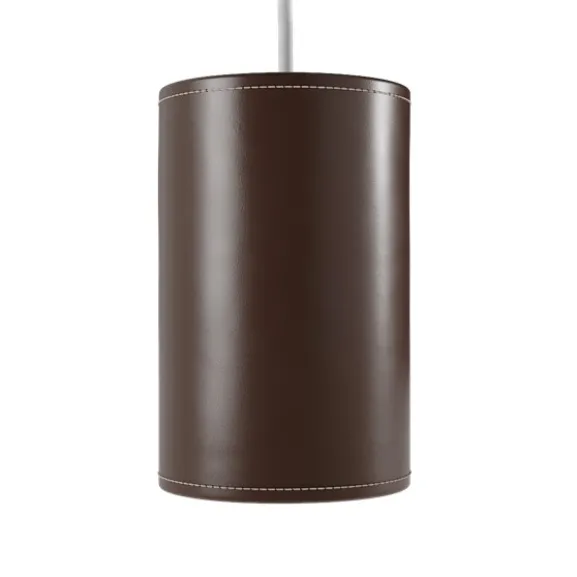 Cylinder Leather Pendel 14cm, Chocolate