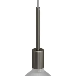 Cylindrisk lamphållare E27 i metall med 15 cm lång dravaglastare