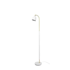 Deluxe golvlampa LED, mattvit/mässing