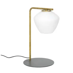 DK bordslampa, råmässing/opal 46cm