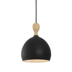 Dueodde pendel svart metall/trä Ø18cm