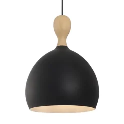 Dueodde pendel svart metall/trä Ø30cm