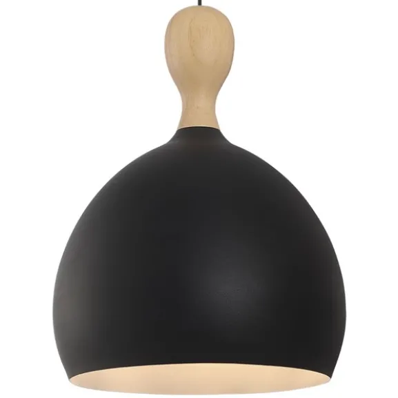 Dueodde pendel svart metall/trä Ø39cm