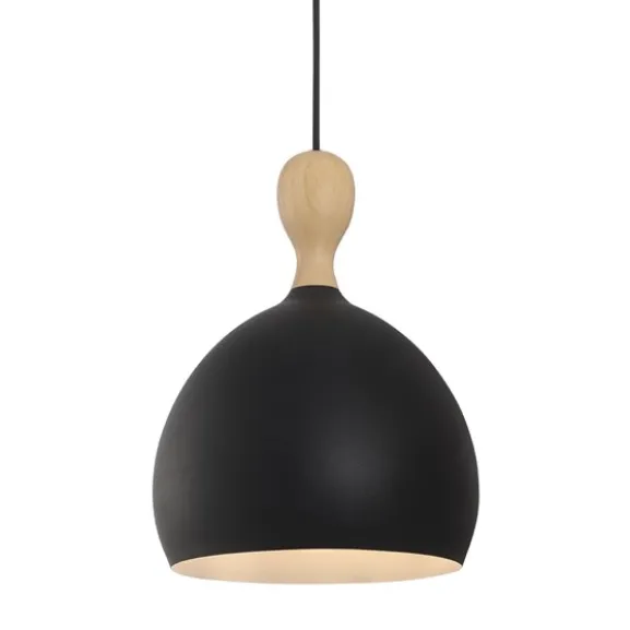 Dueodde pendel svart metall/trä Ø24cm