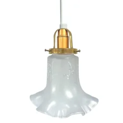 Ebba fönsterlampa klockskärm, frostat glas