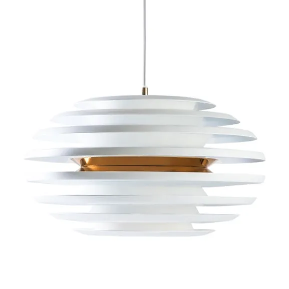 Ellipse pendel, mattvit/mässing 50cm